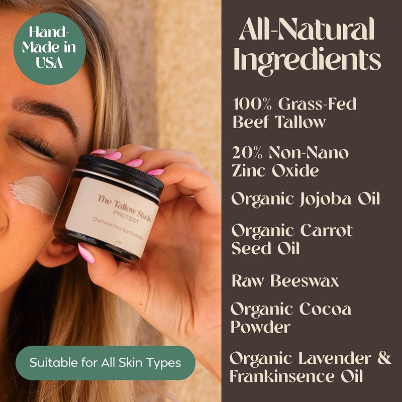 Mineral Sunscreen for Sensitive Skin - Organic Lavender Scent | SPF 30 Chemical-Free Protection with Non-Nano Zinc Oxide | Non-Greasy Balm for Face & Body (4oz)