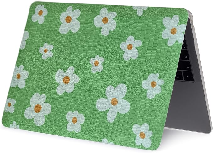 LanBaiLan Compatible for MacBook Pro 13 inch with Touch Bar M2 2026 2025 2024 2023 2022-2016 A2338 M1 A2251 A2289 A2159 A1989 A1708 A1706, Laptop Hardshell Case and Keyboard Cover, Green Flower