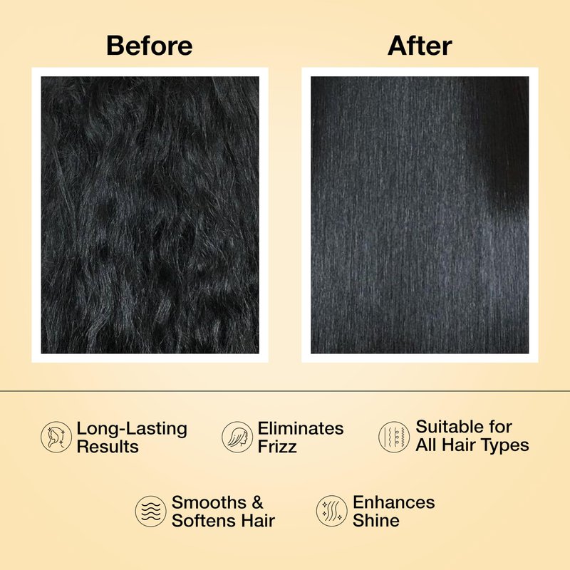 Keratin Hair Treatment Frizz Control Salon Smoothing Long Lasting Cream for All Frizzy Free Curly Dry Damaged - Professional Brazilian Complex Blowout Straightening For Silky Smooth - 3.4 Ounce