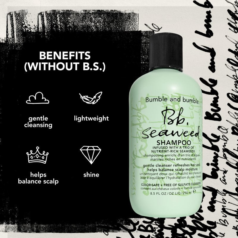 Bumble and bumble. Seaweed Hydrating Shampoo | Gently Cleanses Without Stripping |Improves Scalp Hydration| Sulfate Cleanser Free | For Fine to Medium Curly Wavy Straight Hair |Travel Size, 2 Fl Oz