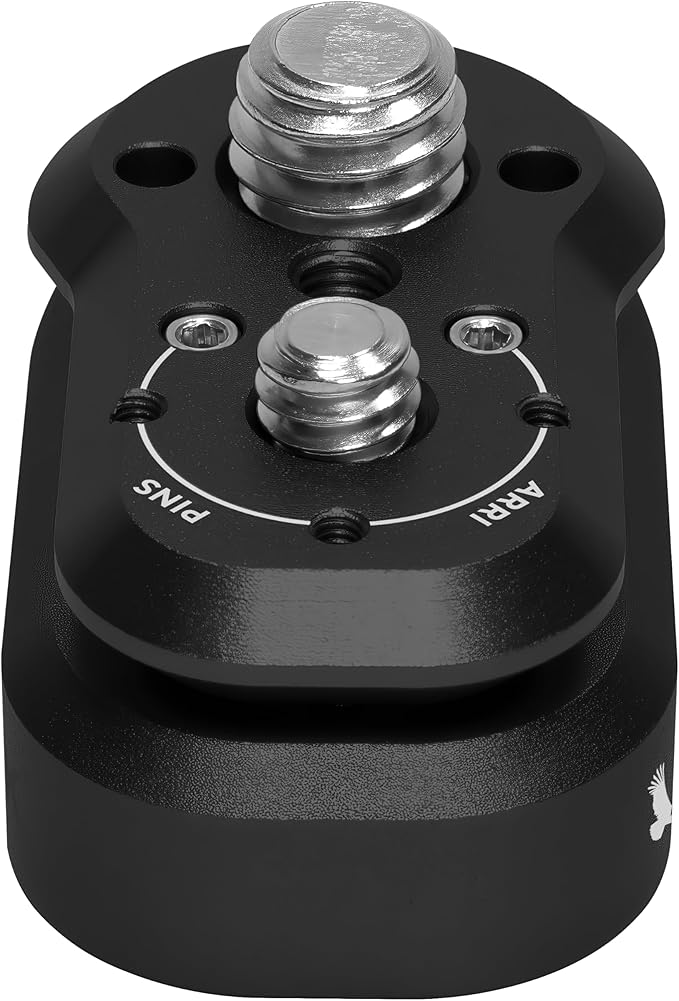 KONDOR BLUE | Mini Lock Quick Release Plate System | NATO Rail, ARRI-Style Anti-Twist, 1/4-20 & 3/8-16 Mounts, Zero Play Locking for Monitors, Arms, Accessories | Raven Black