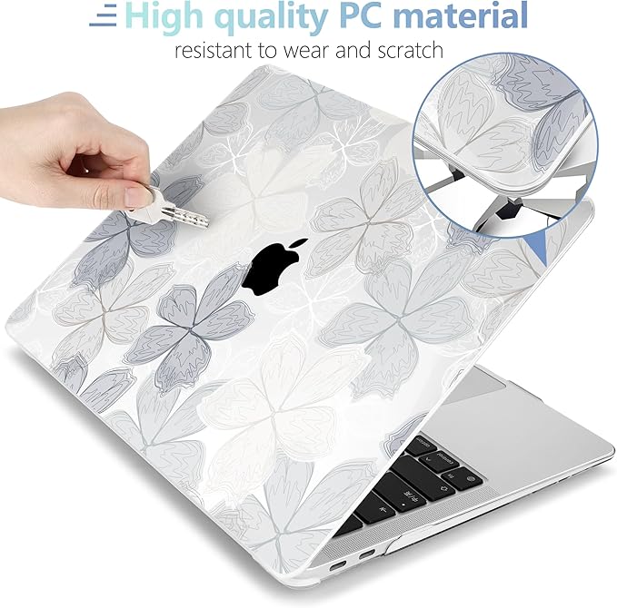 MEEgoodo for MacBook Air 13 inch Case 2021 2020 2019 2018 Released A2337 M1 A2179 A1932 with Touch ID, Plastic Hard Shell & Keyboard Cover Compatible with MacBook Air 13.3, Multicolored Roses