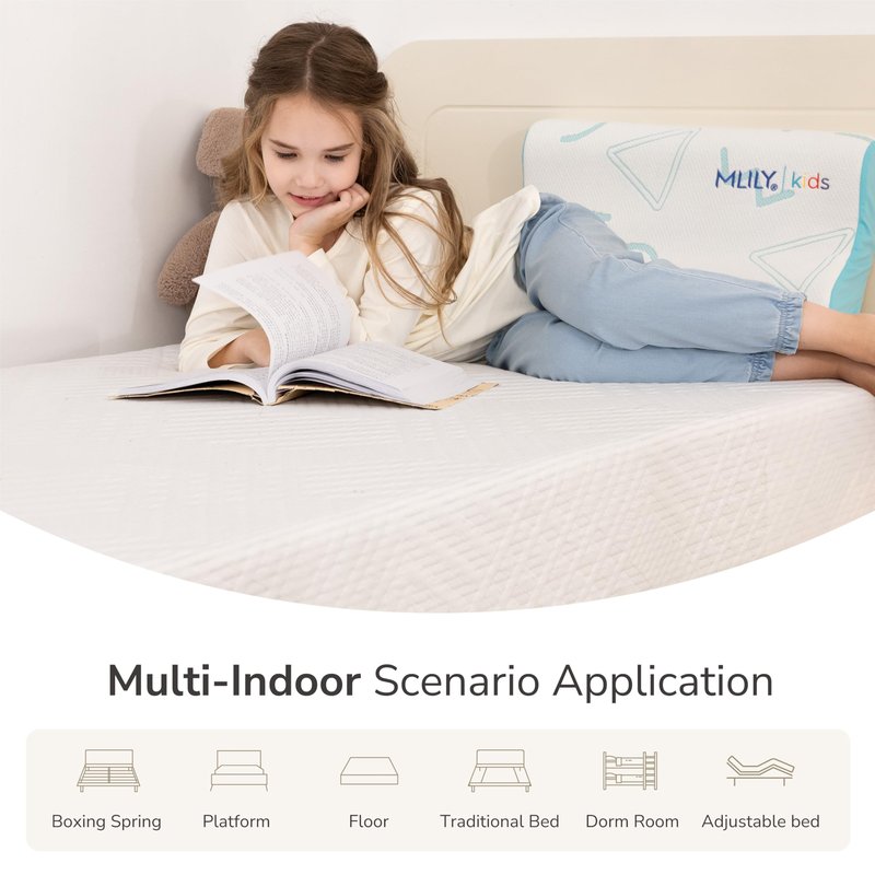 MLILY Twin Mattress in a Box, 5 inch Mattresses Made in USA for Kids Bed Single Size Daybed Individual Bunk, Memory Foam Medium Firm,