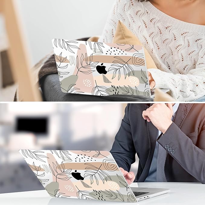TWOLSKOO for MacBook Air 13 inch Case M5 2026 M4 2025 M3 M2 2024-2022 A3449 A3240 A3113 A2681, Plastic Hard Shell & Keyboard Cover & Screen Film for MacBook Air 13.6 inch Case, Tropical Leaves