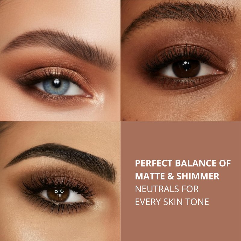 Lamora Bronze Eyeshadow Palette - 12 Soft Warm Brown Shadows, Multi-Use Eye Makeup Palette with Matte & Shimmer Finishes, Ultra-Blendable Everyday Neutrals, Long-lasting Wear Travel Makeup with Mirror