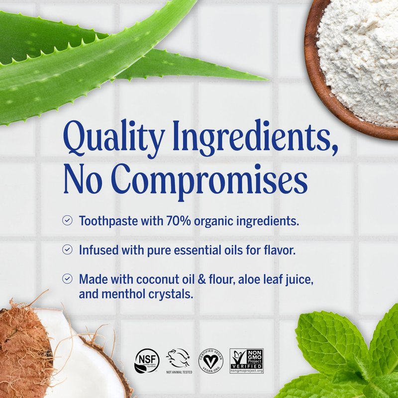 Dr. Bronner’s All-One Toothpaste Pack of 3– Spearmint, 5 oz– Fluoride-Free Toothpaste for Adults, SLS-Free, 70% Organic & Natural Ingredients, Vegan, Helps Freshen Breath & Reduce Plaque