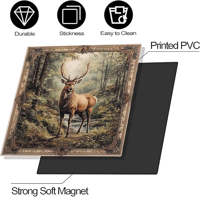Kitchen Decor Deer Dishwasher Magnet Cover Decal, Vintage Forest Elk Magnetic Dishwasher Covers Decorative, Animal Dishwasher Skin (Magnetic) 23" W x 26" H