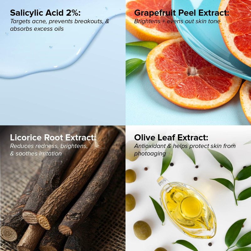 DRMTLGY Acne Cleanser - Oil-Free Salicylic Acid Cleanser & Face Wash for Acne Prone Skin
