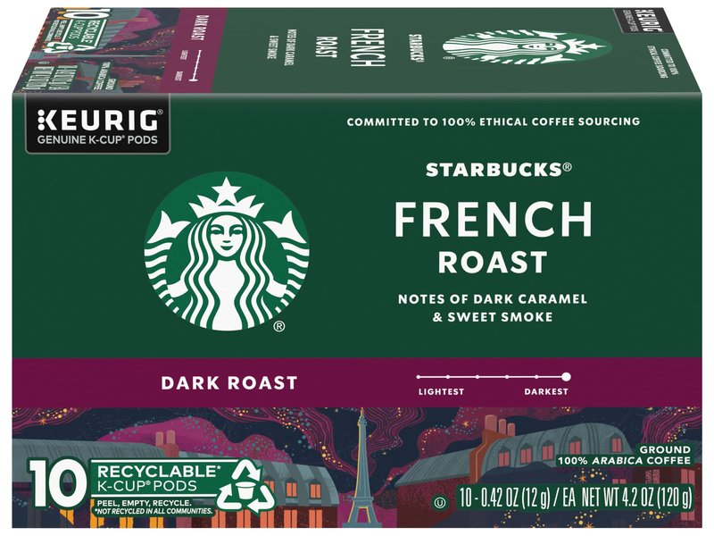Starbucks Coffee K-Cup Pods, French Roast, Dark Roast Ground Coffee K-Cups for Keurig Brewers, 100% Arabica Coffee, 10 CT K-Cup Pods/Box (Pack of 3 Boxes)