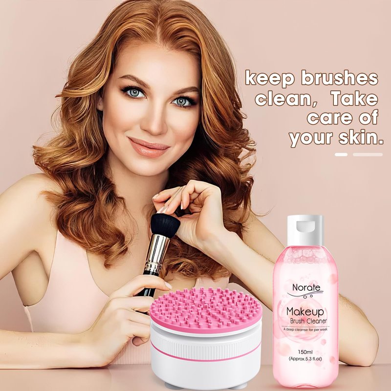 Norate Makeup Brush Cleaner, Make Up Brush Cleansers Solution, Makeup Cleaner for Makeup Brushes, Beauty Sponge, Powder Puff, Deep Clean Brush Shampoo, Gentle Formula Cruelty Free 5.3 FL.OZ