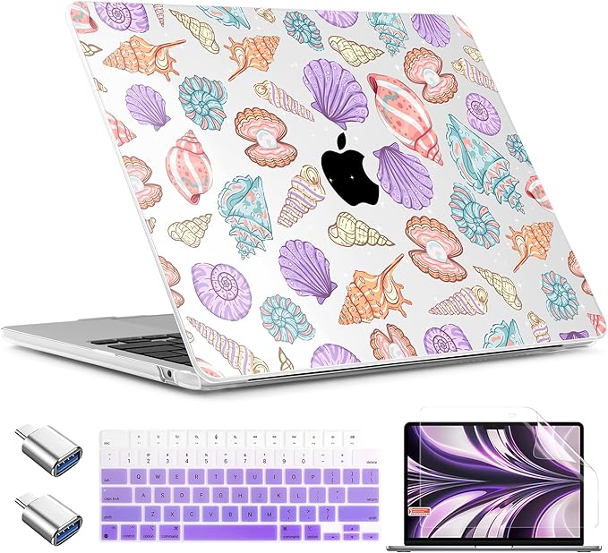 TWOLSKOO Compatible with MacBook Air 13 inch Case M5 2026 M4 2025 M3 M2 2024-2022 A3449 A3240 A3113 A2681, Plastic Hard Shell & Keyboard Cover for MacBook Air 13.6 inch Case, Colorful Shells