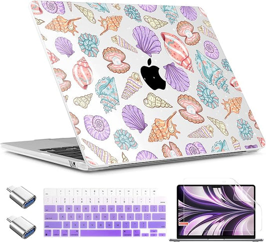 TWOLSKOO Compatible with MacBook Air 13 inch Case M5 2026 M4 2025 M3 M2 2024-2022 A3449 A3240 A3113 A2681, Plastic Hard Shell & Keyboard Cover for MacBook Air 13.6 inch Case, Colorful Shells