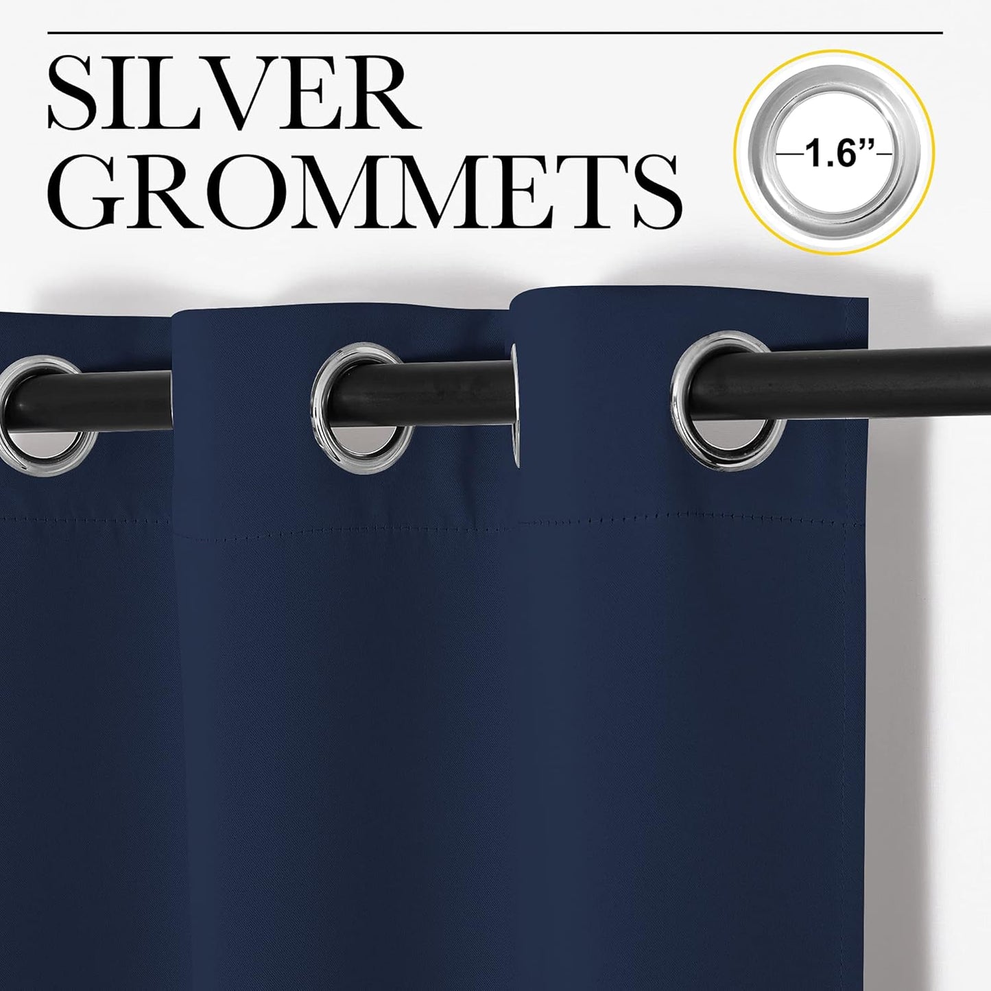 NICETOWN Blackout Curtains - Navy Thermal Insulated Draperies for Kids' Room | 29 x 40 Inch, 1 Pair