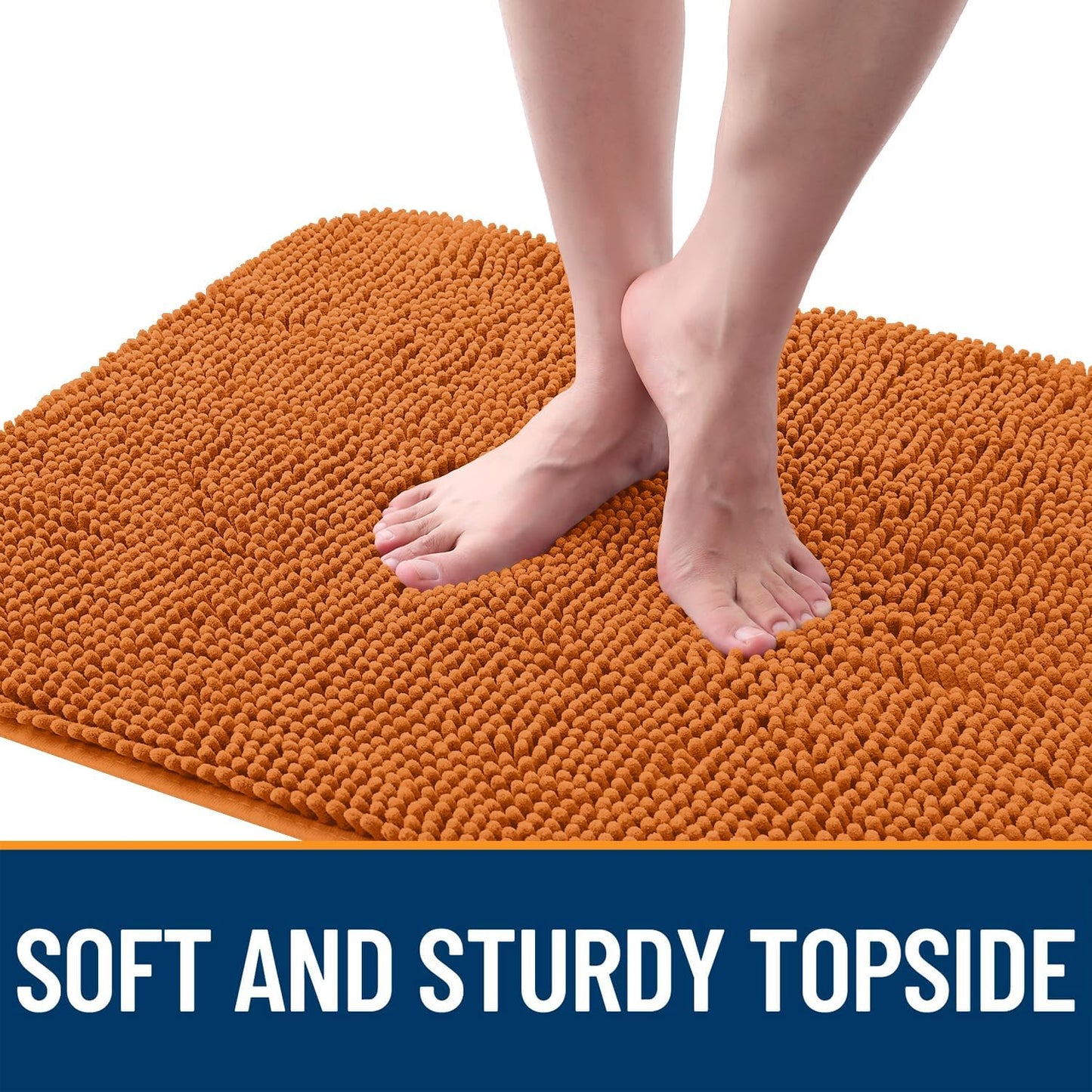 OLANLY Dog Door Mat - Absorbent Non-Slip Chenille Mat for Muddy Paws | 24x16, Quick Dry, Indoor Carpet in Clay