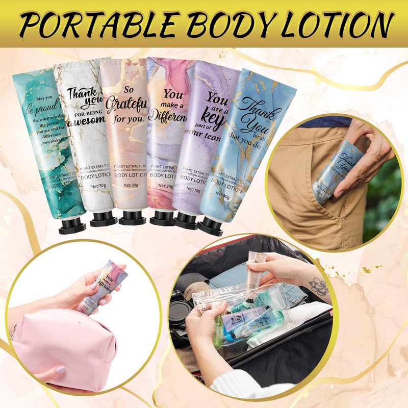 48pcs Hand Cream Thank You Gifts Bulk Inspirational Travel Size Dry Skin Hand Cream for Staff Team Teachers Employee Appreciation Gifts, Moisturizing Mini Body Lotion for Women Men