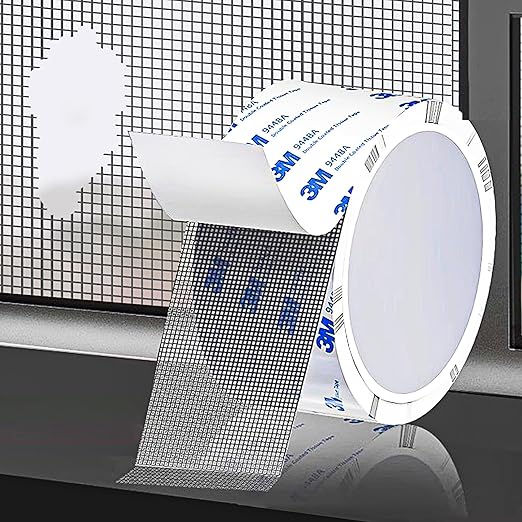 PHIXBEAR Super Strong Adhesion Screen Repair Tape Replacement Kit, Screen Tape Mesh Repair for Window Screen and Screen Door Tears Holes, Grey 1.97In X 6.57Ft
