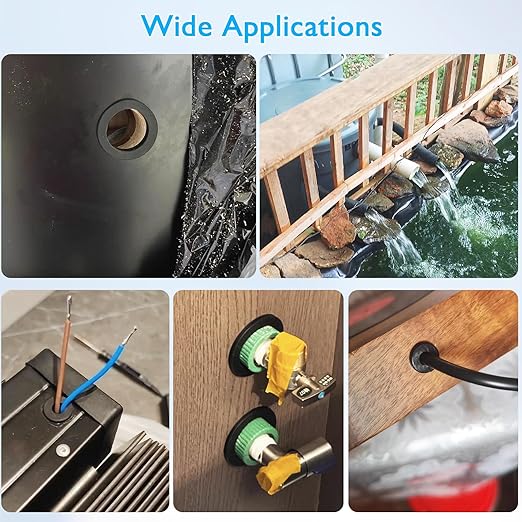 BOPOREAE 15 Pcs1/2" Drill Hole, 5/16" ID Silicone Rubber Grommets for Wiring, Automotive Firewall Hole Plug Top Hat Metal Wall Drywall Grommets for Vinyl Tubing in Hydroponic Irrigation Systems