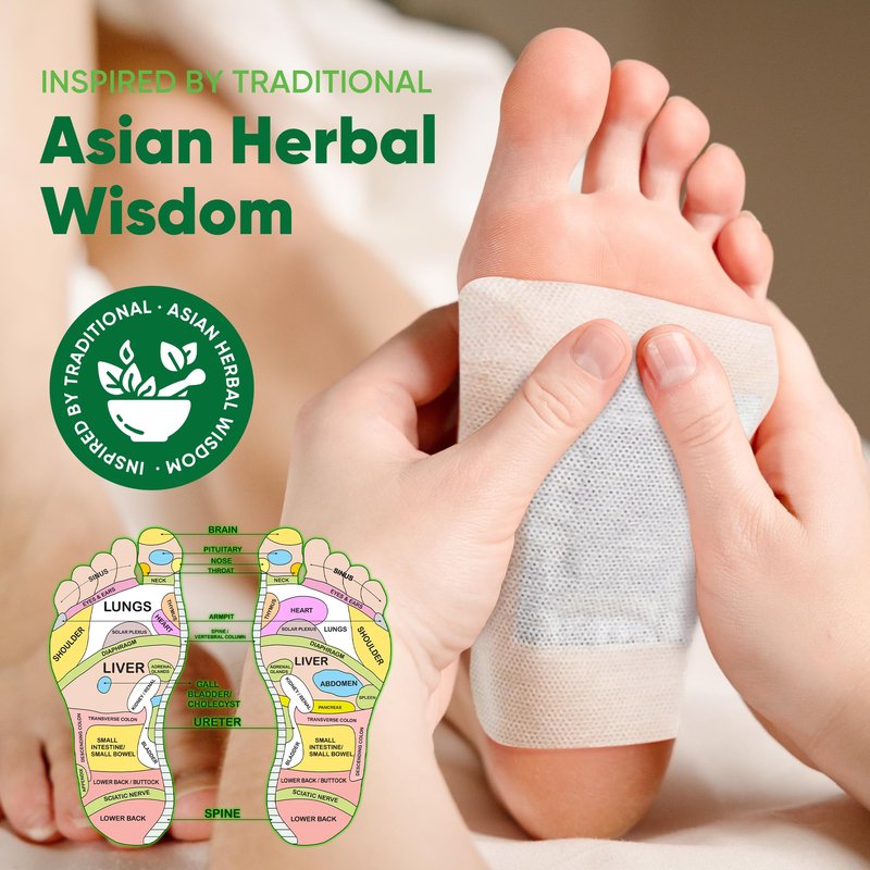 AOSORW Natural Cleansing Foot Pads - Premium Foot Care - Relieves Stress and Fatigue - Improves Sleep and Supports Body Cleansing - 30 Pads