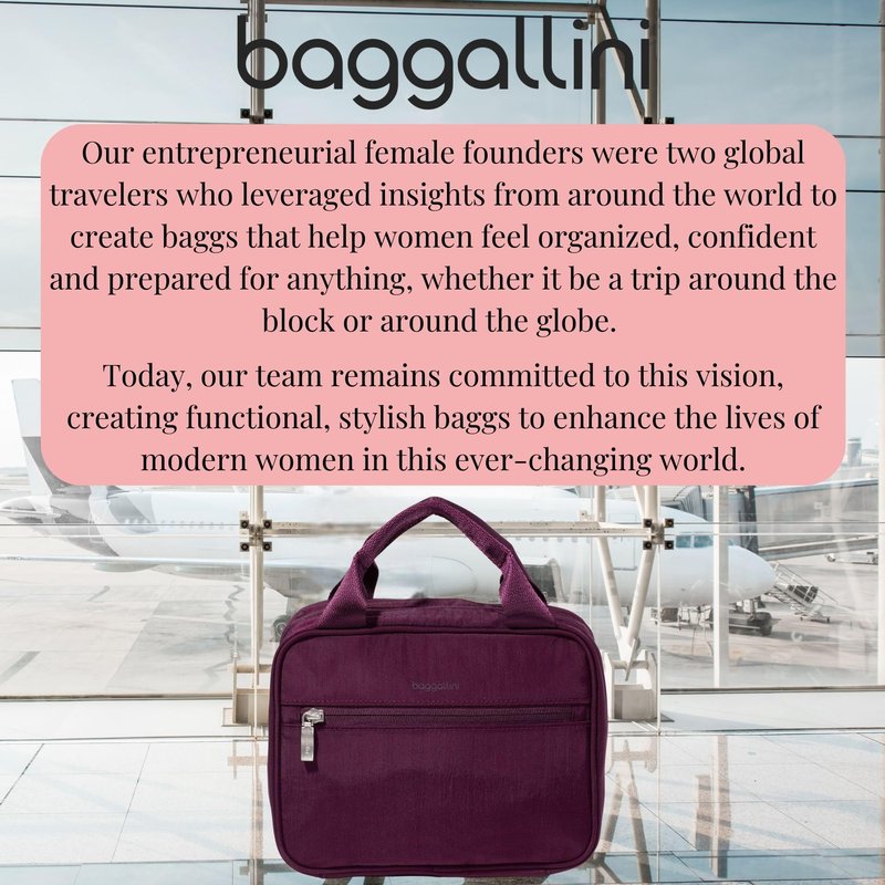 Baggallini Hanging Travel Toiletry Kit - Lightweight 6x10 Inch Makeup Bag