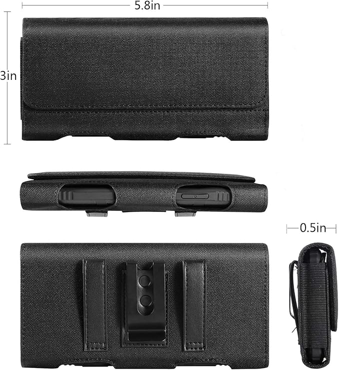 BECPLT Compatible with iPhone 13 Mini 12 Mini SE2 8 7 6 6s Holster Case, Nylon Holster Belt Case with Clip/Loops Belt Pouch Holder for iPhone SE 2022 8 7 6 6s Galaxy S7 - Built in ID Card Slot