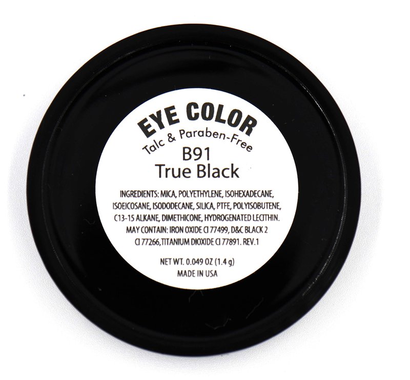 Pure Ziva True Black Night Smokey 100 Pure Jet Black Eye Shimmer Pressed Powder Single Eyeshadow; Talc, Paraben & Cruelty Free