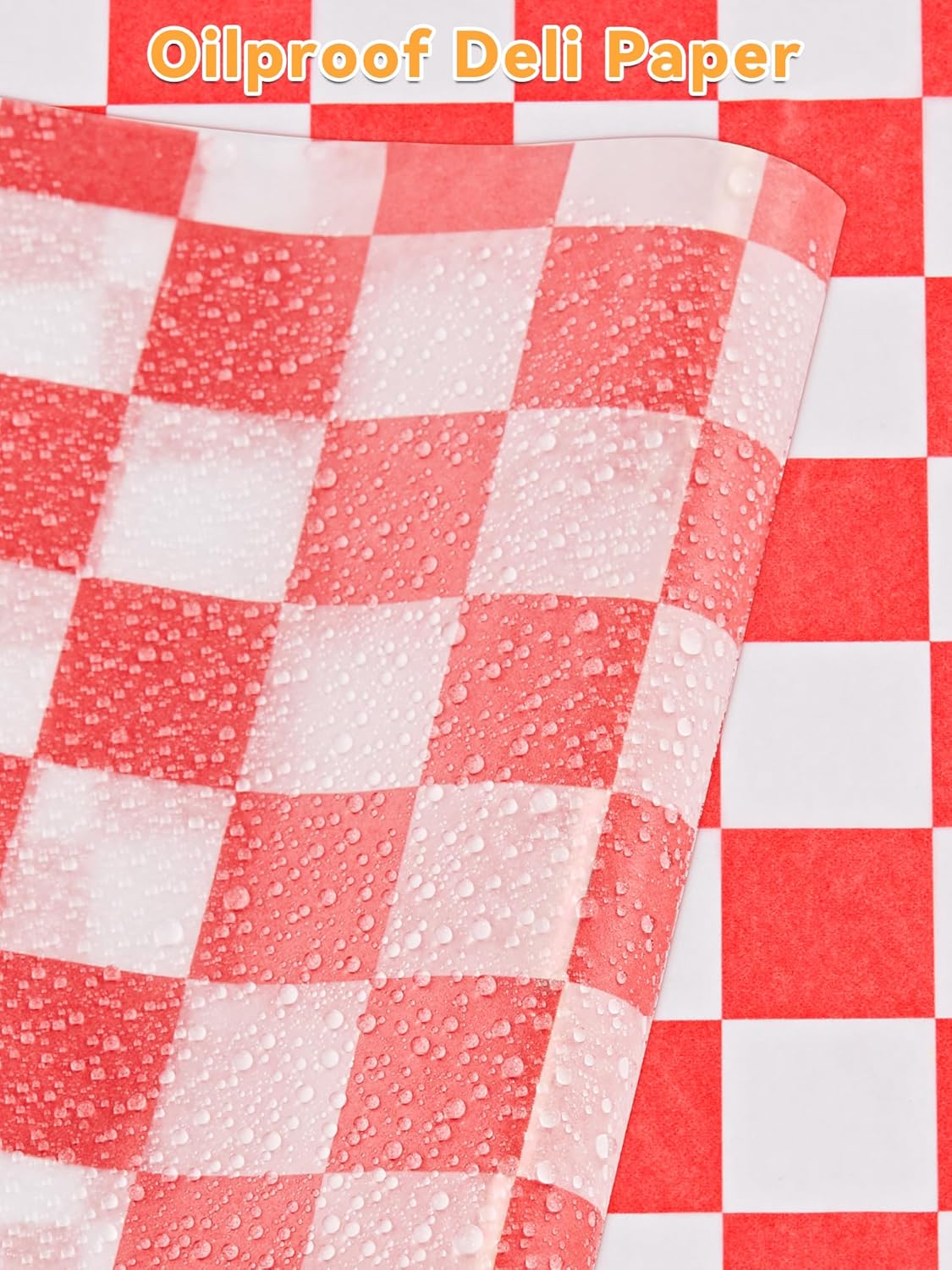 SMARTAKE 12x12 Inches Non-Stick Wax Paper - 250 Pcs Red Plaid Hamburger Patty & Sandwich Separators