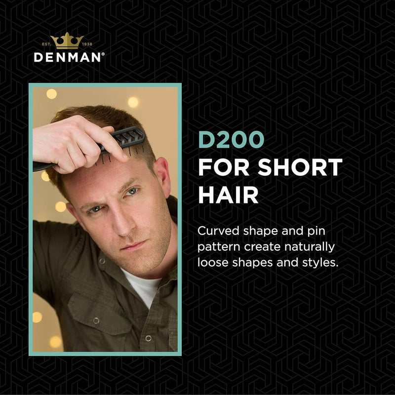 Denman D200 Flexible Vent Brush - Blow Drying Hair Brush for Curly, Thick & Straight Hair | Unisex, Black