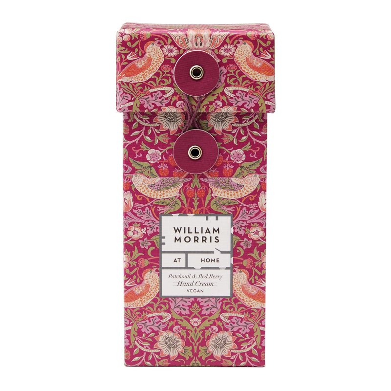 William Morris at Home Strawberry Thief Hand Cream | Leave Hands Soft & Cared For | Patchouli & Red Berry Scented | Strawberry Thief Print | Perfect Stocking Filler, 100ml