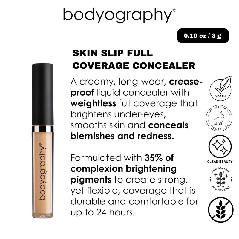 Skin Slip Full Coverage Concealer - L1 Cool Light by Bodyography for Women - 0.1 oz Concealer