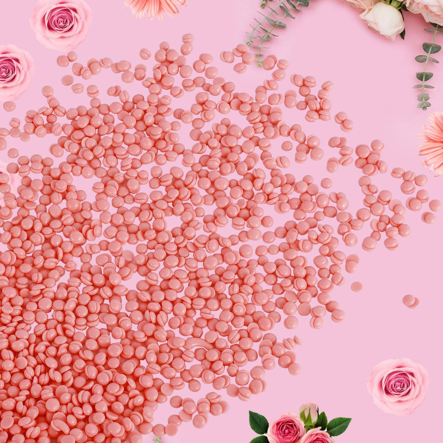 3.3lb Bulk Hard Wax Beads, Professional Waxing Bead for Brazilian, Bikini, Body, Face, Arms, Legs, Back, Chest, Coarse Hair Hair Removal, Scented Stripless Wax beans, 50 Wooden Sticks