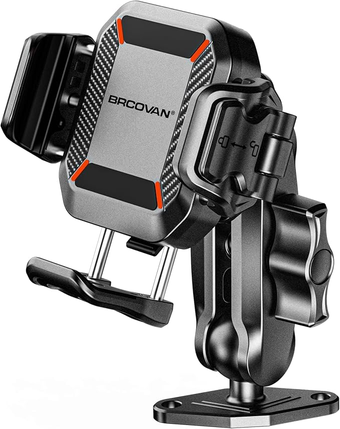 BRCOVAN Anti-Theft Phone Mount Holder with Vibration Dampener, 1s Locking