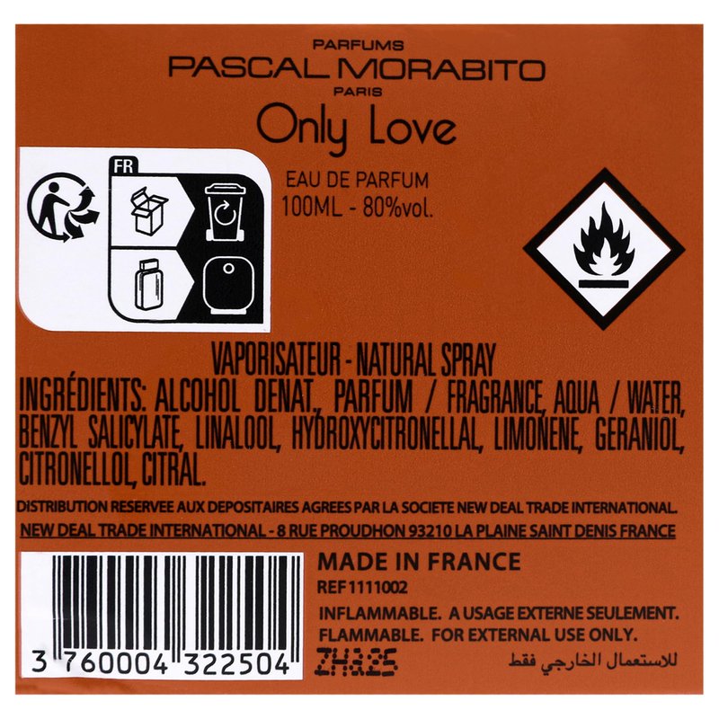 Pascal Morabito Only Love - Enchanting Perfume for Women - Vanilla Perfume with Mandarin, Jasmine, Patchouli, Amber Notes - Gifts for Women - 3.4 oz