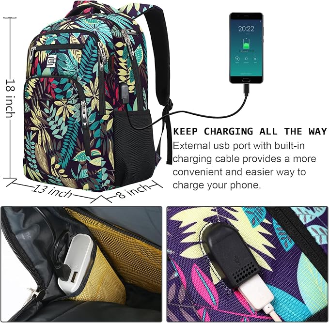 Volher Laptop Backpack,Business Travel Anti Theft Slim Durable Laptops Backpack,Water Resistant College Computer Bag for Women & Men Fits 15.6 Inch Laptop and Notebook