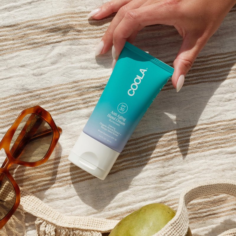 COOLA Anti-Aging Hand Cream with SPF 30, Dermatologist Tested Sunscreen, Mango Seed Butter, Vitamin E, Organic Arnica, Deeply Nourishing, Visibly Smooths Skin, 2 Fl Oz