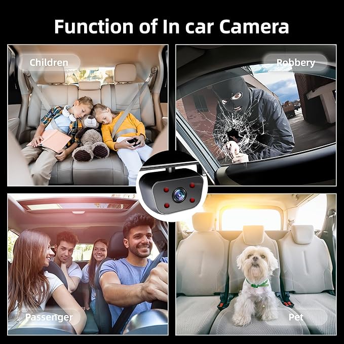 12" Rear View Mirror Camera,4 Channel Mirror Dash Cam Front and Rear Inside,Backup Camera for Cars,5.8GHz WiFi 360 Smart Rearview Camera,APP,GPS,Night Vision Backup Camera, Free 128GB SD Card