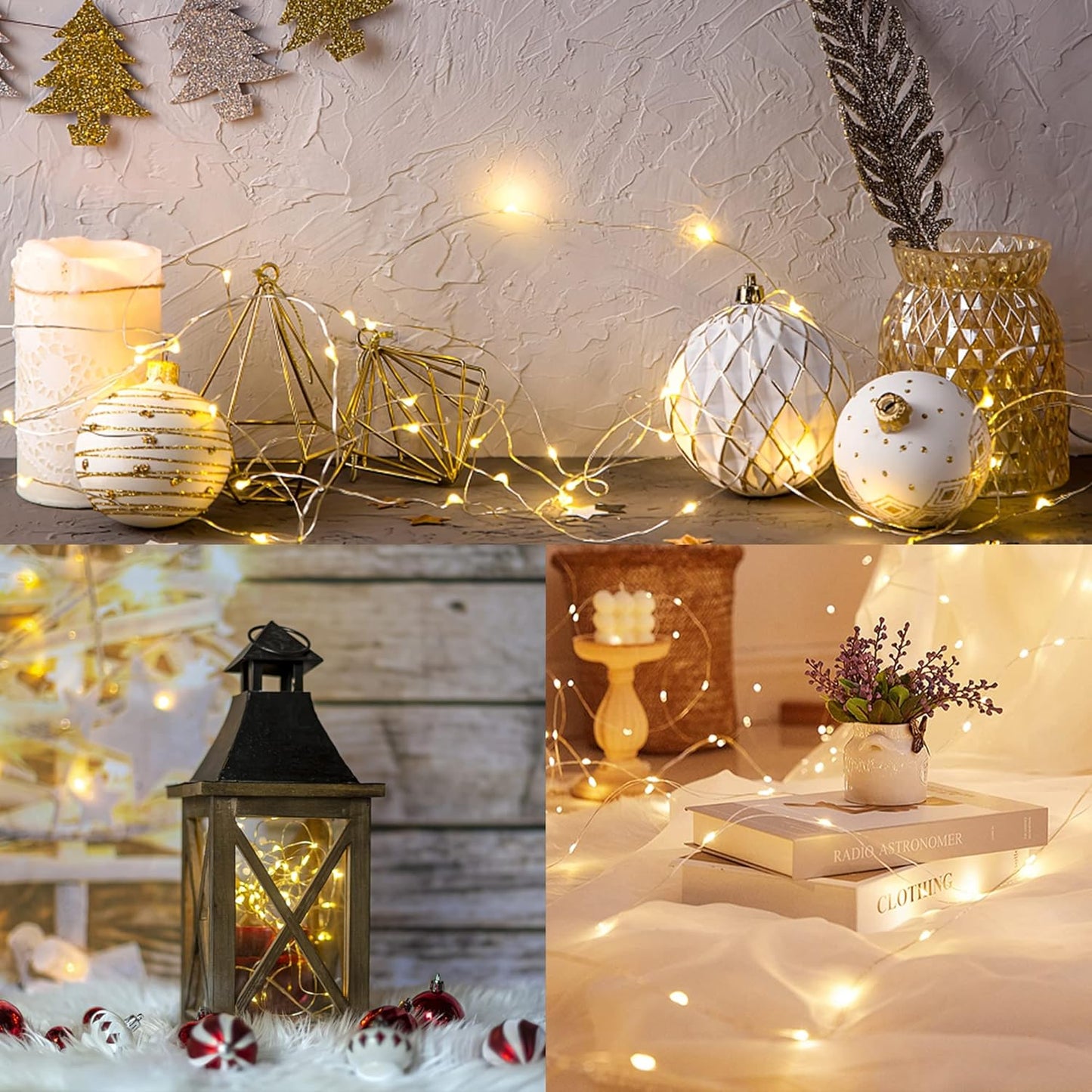 WATERGLIDE 12 Pack Mini String Lights - 20 LED Battery Operated Fairy Lights | Waterproof Silver Wire for Wedding & Party Decor