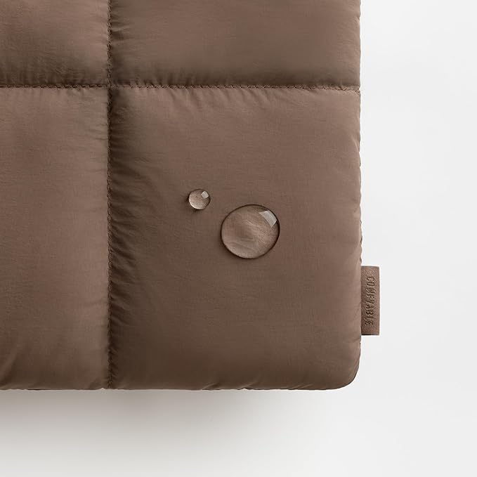 Comfyable Puffy Laptop Sleeve 15 16 Inch, Quilted Puffer Laptop Carrying Case for Women, Pillow Pouch Compatible for MacBook Air M5 & MacBook Pro M5 Pro/Max 2026, Mocha Brown
