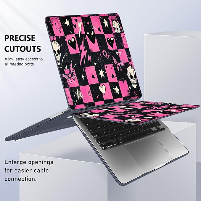 Lepeoac Case for MacBook Pro 13 inch Case M2 2022-2016 A2338 M1 A2251 A2289 A2159 A1989 A1708 A1706, Plastic Hard Shell + Keyboard Cover + Dust Plug, Pop Punk Checkerboard