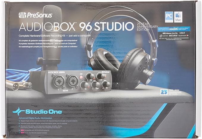 PreSonus AudioBox USB 96 25th Anniversary Studio Recording Package