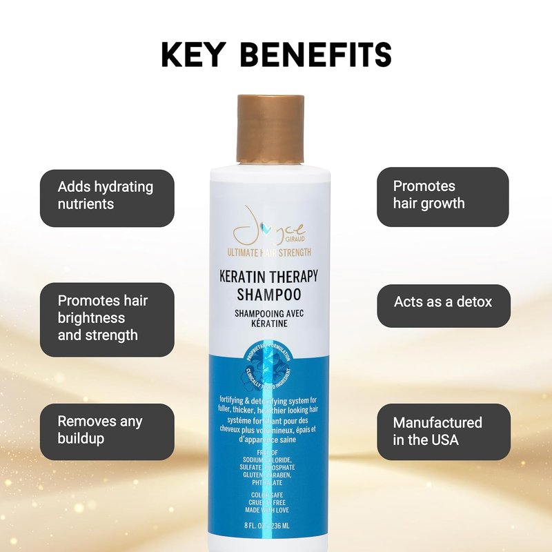 Ultimate Hair Strength Keratin Therapy Shampoo - Cynatine & Pure4 Oils | 8 Fl. Oz