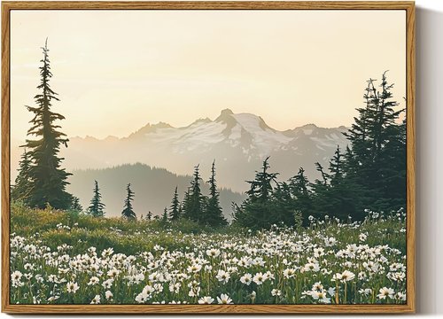 InSimSea Framed Canvas Wall Art - Vintage Forest Landscape Oil Painting | 12x16 Inch Decor for Living Room, Bedroom, Office