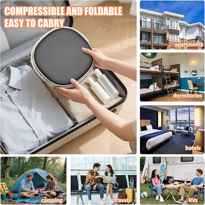 Portable Washing Machine Mini Foldable 16L Washer Laundry with Spin Basket Portable Washer Machine for Apartment RV Travel Camping 3 Cleaning Modes Suitable for Small Clothes and Underwear (Gray)