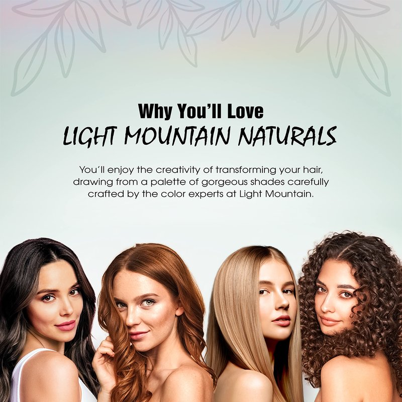 Light Mountain Henna Hair Color & Conditioner - Medium Brown Hair Dye for Men/Women, Organic Henna Leaf Powder and Botanicals, Chemical-Free Semi-Permanent Hair Color, 4 Oz (Pack of 3)