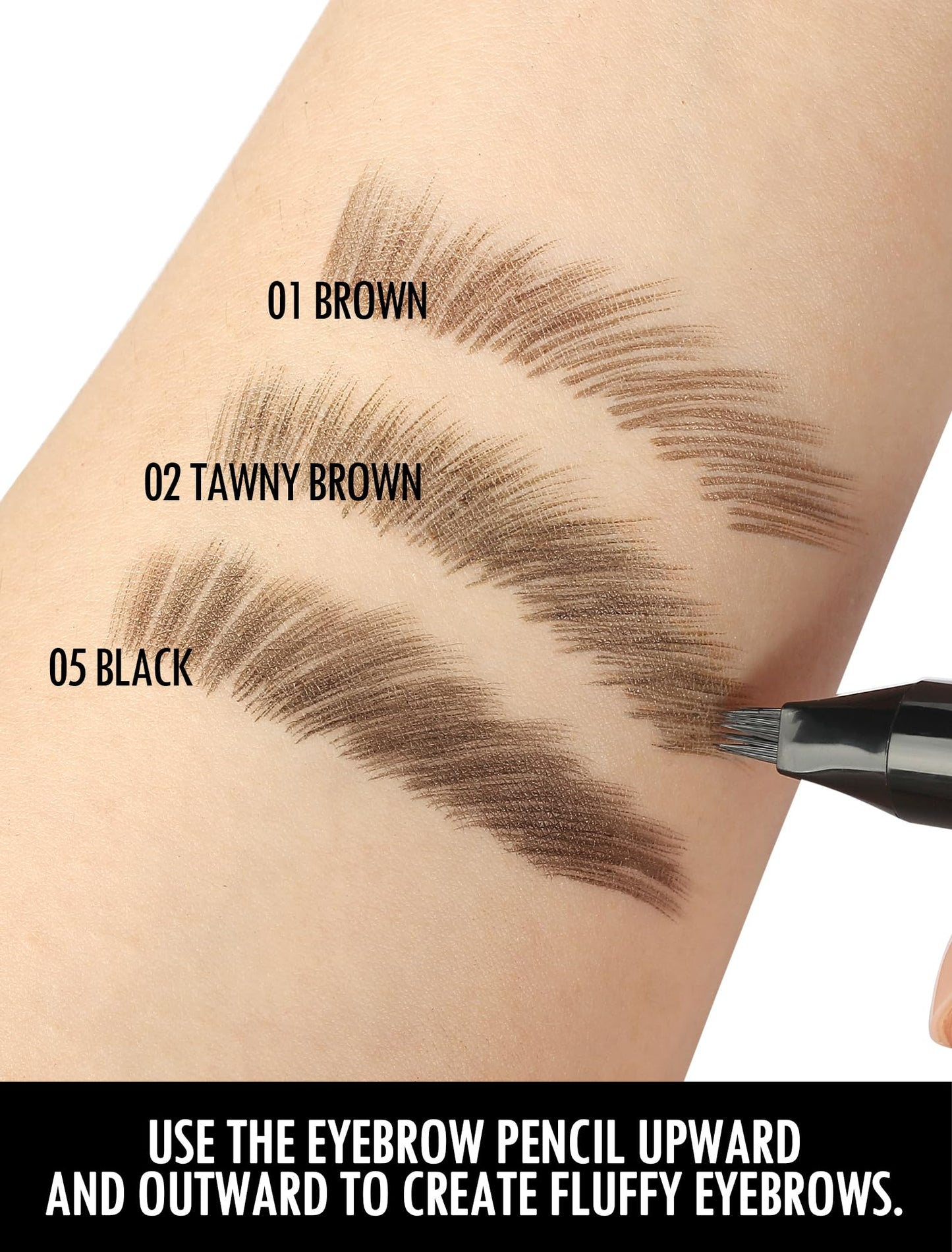 Anglicolor Eyebrow Pen, Angled Brow Brush, Microblading Eyebrow Pencils for Women, Natural Brow Pen, Eyebrow Brush To Hair-Like Strokes Long-Lasting, Waterproof, Smudge-Proof (02 Tawny Brown)