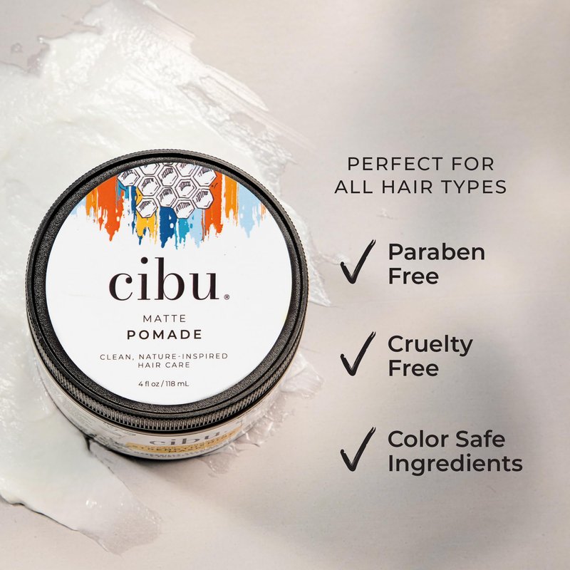 CIBU Matte Pomade - Nutrient Rich Hair Pomade for Men and Women - Long Lasting Hold Women and Mens Hair Products - Beeswax Firm Grip Control for Short Hairstyles - 4oz
