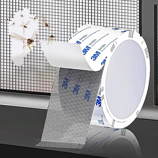 PHIXBEAR Super Strong Adhesion Screen Repair Tape Replacement Kit, Screen Tape Mesh Repair for Window Screen and Screen Door Tears Holes, Grey 1.97In X 6.57Ft