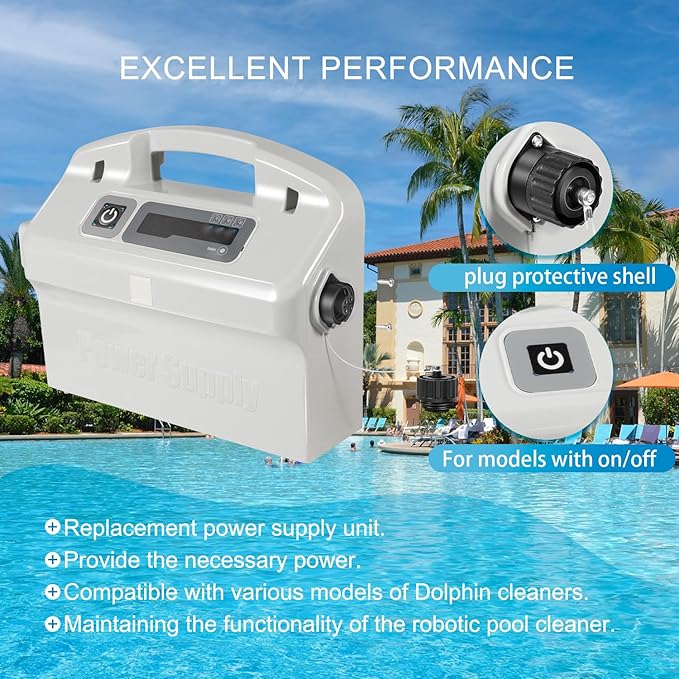 9995672-US-ASSY Power Supply with Power Cord Replacement for Dolphin Maytronics Atlantis, DX3, DX3S, Endeavor, M3, Nautilus(Old), Nautilus CC Plus(Old), Neptune, Primal, Quest Robotic Pool Cleaners