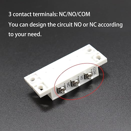 VictorsHome Magnetic Reed Switch NC NO COM Surface Mount Wired Door Window Contact Sensor with Cover for Home Security and Burglar Alarm Systems MC-31 5pcs