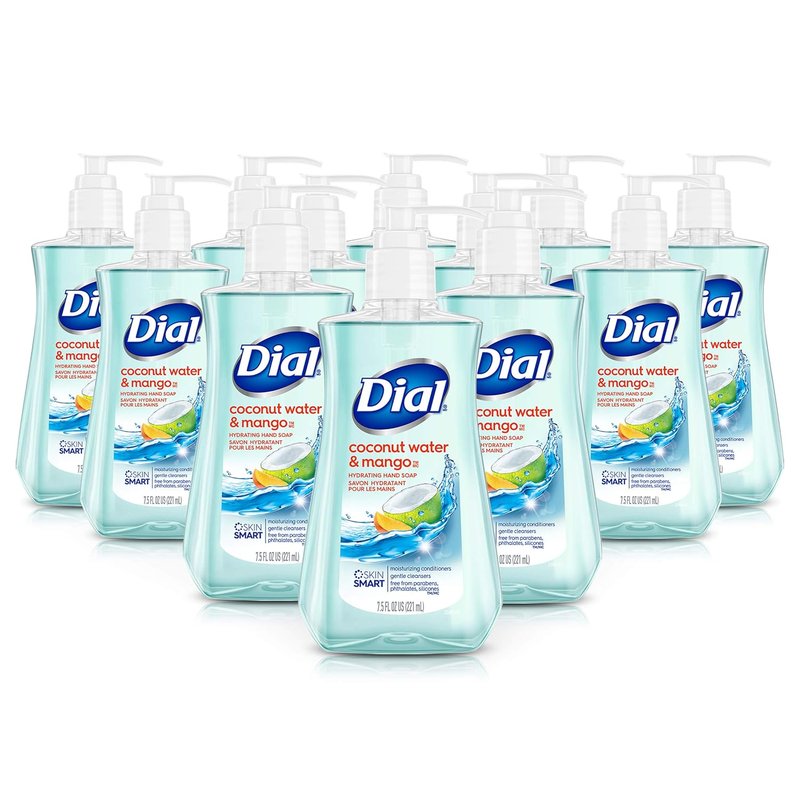 Dial Liquid Hand Soap - Coconut Water & Mango, 7.5oz | Pack of 12