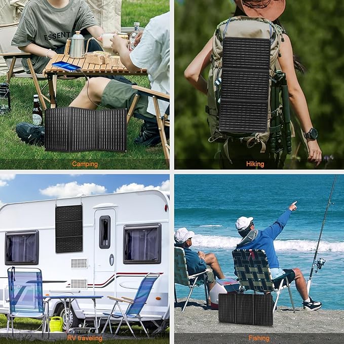 VLAIAN 30W 100W 200W 400W Solar Panel,Portable Foldable Solar Panel Kit,Black with Carrying Case (30W)